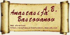 Anastasija Baštovanov vizit kartica